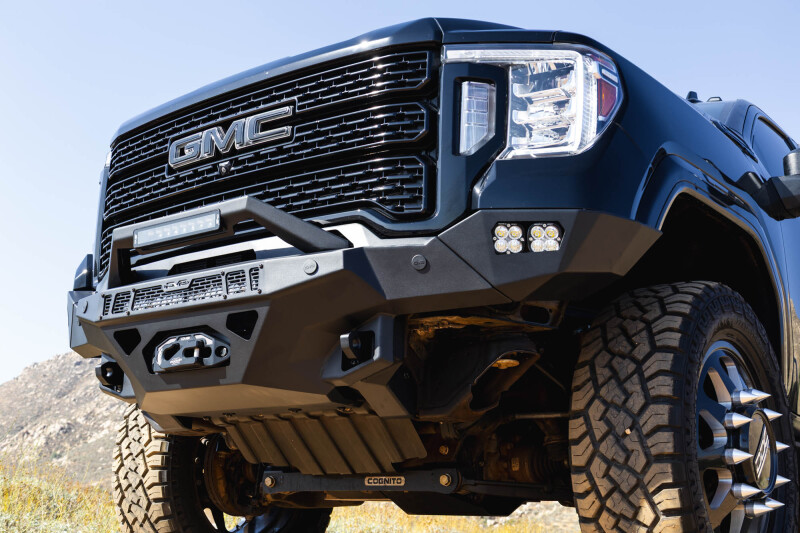 GMC Sierra 3500 Front Bumper - DV8 Offroad - Spec Series - Micro-texture black powder coat with satin black accents - `20-`23